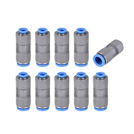 sourcing map Straight Push to Connector Reducer Fitting 10mm to 6mm Quick Release Pneumatic Connector Plastic Union Pipe Tube Fitting Grey 10Pcs