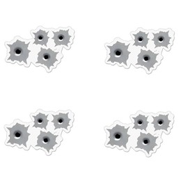 Pack of 4-3 Inch Stickers - Bullet Holes car Bumper Sticker Decal - Sticker Graphic Decal