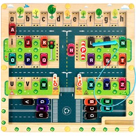 Faittoo Magnetische Alphabet Labyrinth, Montessori Feinmotorik Spielzeug für Kleinkinder Kinder 3 + Jahr alt, Lernen Lernspielzeug