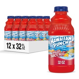 Hawaiian Punch Fruit Juicy Red Fruit Juice Drink, 32 Fl Oz Bottle (Pack Of 12), Caffeine-free, Carbonation-free, Gluten-free, Excellent Source Of Vitamin C, Less Than 100 Calories