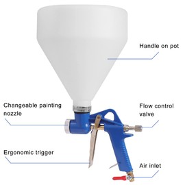 Drywall Texture Sprayer,Air Texture Gun 1.5 Gallon with 3 Nozzle (4.0mm/6.0mm/8.0mm) for Orange Peel Knockdown(Blue)