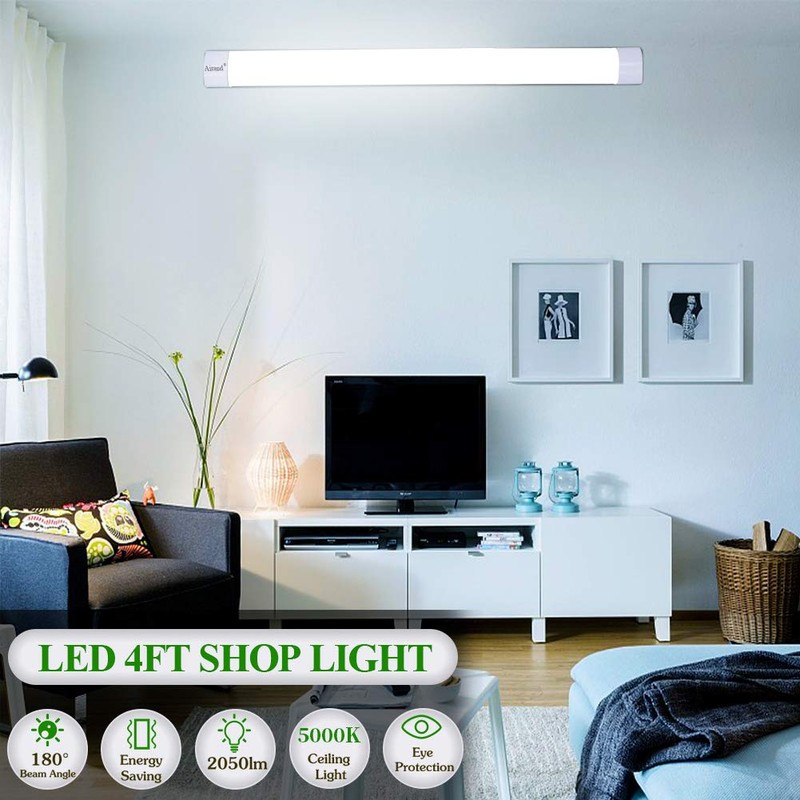 Utility LED Shop Lights Fixture 4FT 2FT with Plug Linkable,