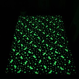 Gefosin Luminous Area Rug Glow in The Dark Rugs, Unique 3D Pattern Rainbow Little Pegasus Carpet for Kids Bedroom Living Room Home Decor,2x3.9 Feet