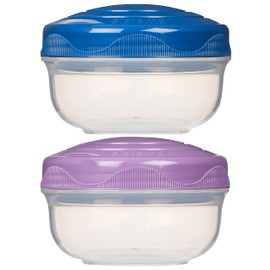 Sistema TO GO PortionPod Food Storage Containers | 210 ml | Small Snack Pots | BPA-Free | Assorted Colours | 2 Count