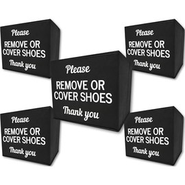 RE GOODS Shoe Covers Box - Real Estate Agent Supplies, Disposable Shoe Bootie Holder For Realtor Listings and Open Houses, Please Cover or Remove Shoes Bin, Shoe Bootie Basket (5)
