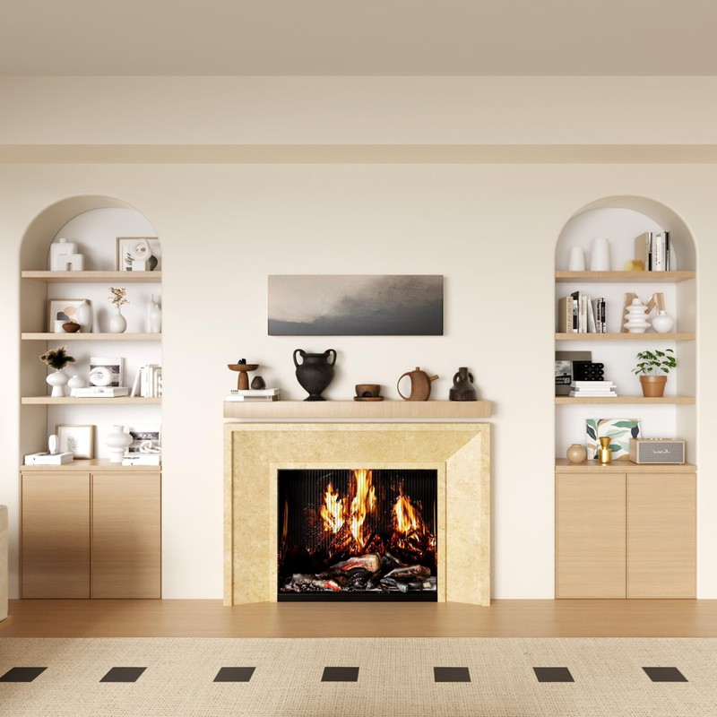 2pcs Floating Shelf Bracket Heavy Duty Floating Mantel Bracket Black