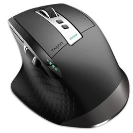 Bluetooth Mouse, RAPOO MT750 Wireless Mouse Multi-Device (Multi-Mode:BT 5.0/4.0/3.0+2.4Ghz) Laser Mouse, 8 Programmable Buttons, Ergonomic Portable Mouse for Laptop Android Windows Mac OS, Black
