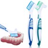 WLLHYF 2Pack Denture Cleaning Brush(Blue/Green)
