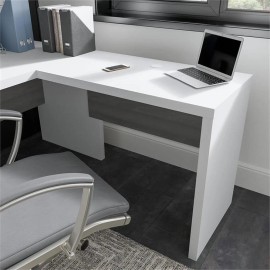 BBF Echo 36W Desk Return in Pure White and Modern Gray - Engineered Wood