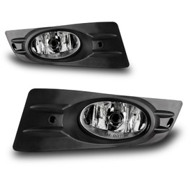 HEADLIGHTSDEPOT Halogen Fog Light Kit With Clear Lens Compatible With Honda Accord Coupe 2006-2007