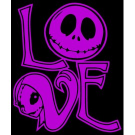 Nightmare Before Xmas Inspired Love Sally and Jack Decal Vinyl Sticker Cars Trucks Vans Walls Laptop 5.5" Inches (Light Pink)