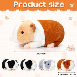 Jenaai 5 Pcs Plush Guinea Pig Stuffed Animals 16 Inch Mama Guinea Pig with 4 Cute Plushie Babies Soft Animals Pillow Gift for Boys Girls Birthday