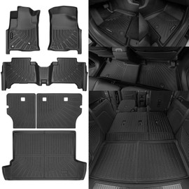 Naibeve Floor Mats for 2003-2009 Toyota 4Runner - All Weather Custom for Toyota 4Runner Floor Mats Liners 2 Row & Cargo Liner & Seats Back Cover Behind 2rd Row