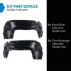 TRQ Front Inner Fender Liner Set Compatible with 2007-2010 Jeep