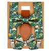 Qenidm Boy Suspenders Bow tie Set, Green Jungle Dinosaur Pattern