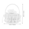 WHAMVOX Creative Wedding Flower Girl Basket with Pearl Handle Elegant