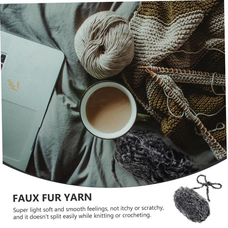 DOITOOL Chunky Faux Fur Yarn for Knitting Crocheting Soft Durable