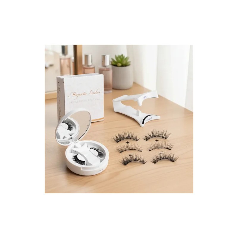 Estilo Natural Pestañas Magnéticas Negras C 2,6 Cm 7 Mm