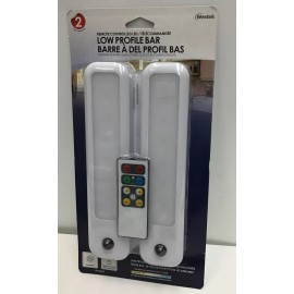 Westek 2 Pack Westek Low Profile Bar Light-White Battery Powered LED 95 lm 8.5” LW1206W
