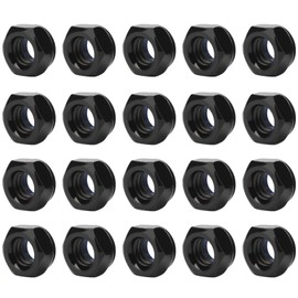 M12 Hex Lock Nuts, Stainless Steel 304 Black Nylon Insert Fastening Nut, Pack of 20