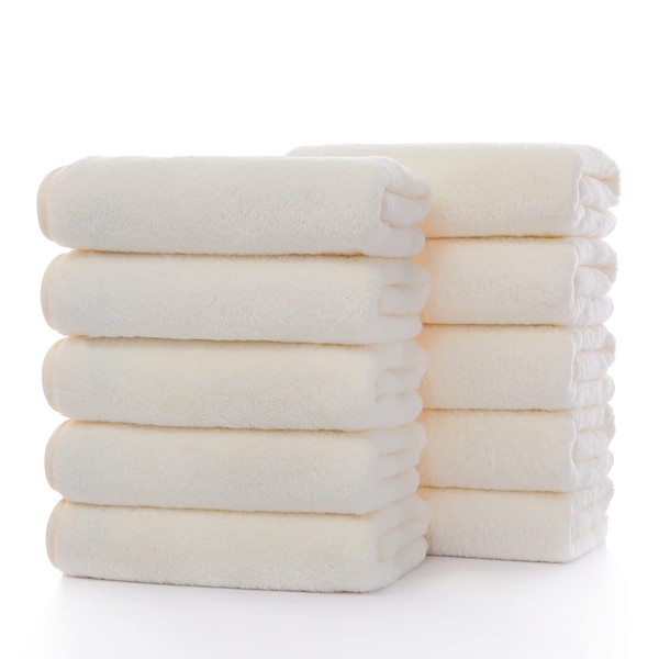 Microfiber Face Towels, Set of 10, Approx. 13.8 x 29.5