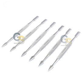 G.S 6 PCS OF PROFESSIONAL NAIL CUTICLE PUSHER CHROME PLATED STAINLESS STEEL
