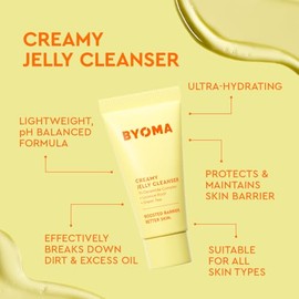 BYOMA So Clear Set - Barrier Repair Skincare Set for Acne Prone Skin - Creamy Jelly Cleanser, Clarifying Face Serum & & Gel-Cream Moisturizer - Unclog
