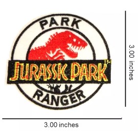 Unbranded JURASSIC PARK Ranger T-Rex Dinosaur Movie 3" Embroidered Iron On Patch - NEW