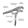 Locking Pliers with Wire Cutter, Cr-Mo Alloy Steel, 3-Side Locking