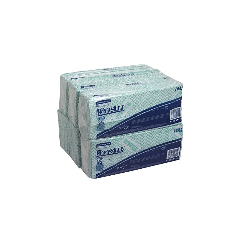WypAll X50 Colour Coded Cleaning Cloths 7442 - Green Wiping