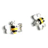 Iszie 925 Sterling Silver Cute Little Bee Enamel Stud Girls