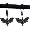 Moth Shower Curtain Hooks,12 Pcs Black Death Moth Skull Shower