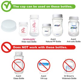 Sealing Caps Lids Compatible with Wide Neck Collection Bottle Avent Natural PP Bottles and Nenesupply Wide Neck Bottle Storage Bottle Cap Replace Avent Natural Bottle Sealing Ring and Sealing Disc