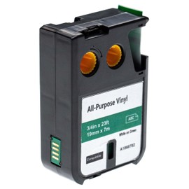 vhbw 1 x Label Tape Cassette Compatible with Dymo XTL 500 Series, 300 Series Label Printer, 19 mm, White on Green, Vinyl