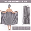 AUECOOME 6 Pcs Spa Robe Bath wrap Towels for Women