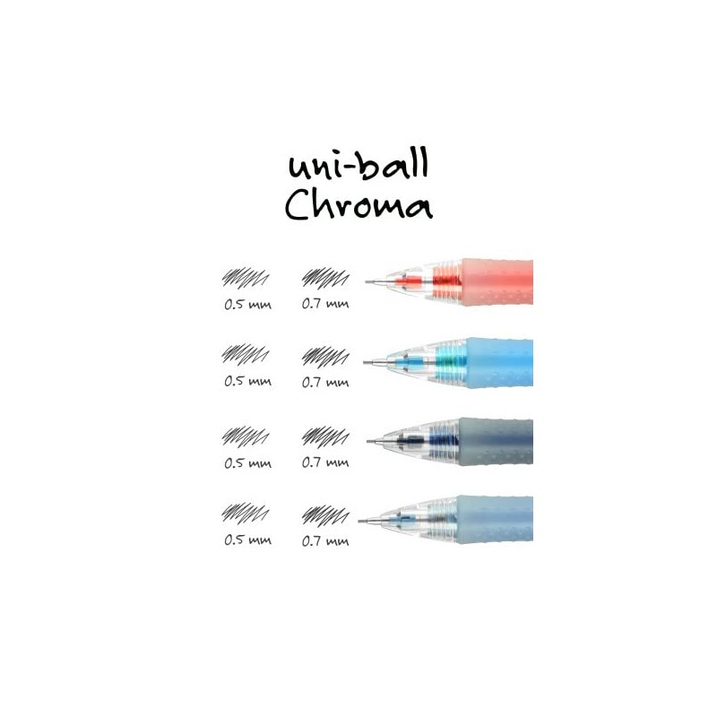uniball Chroma Mechanical Pencil Starter Kit, 0.7mm, HB #2, Assorted