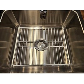 SOFINNI Sink Protectors for Kitchen Sink Bottom with White Coating Grate Insert Grid Sink Bowl Drying Rack Steel Medium (12.5" x 16.25")