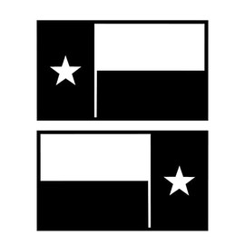 Texas State Flag [Pick Size/Color] Vinyl Transfer Sticker Decal for Laptop/Car/Truck/Window/Bumper (7in Subdued Pair, Matte Black)