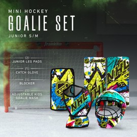 Franklin Sports Mini Hockey Goalie Pads - Youth Knee and Mini Hockey Goalie Gear and Equipment - Mini Hockey Goalie Set