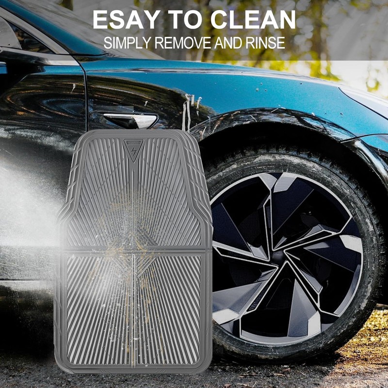 CAR PASS Rubber Car Mats,Car Floor Mats All Weather, Waterproof