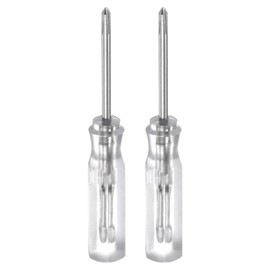 HARFINGTON 2Pcs PH0 Mini Phillips Screwdriver 1.5mm Magnetic Cross Head 45mm Length for Small Appliances Repairs, Transparent