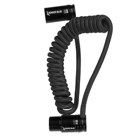 KONDOR BLUE |12"-24" Coiled Braided Low Profile Right Angle XLR Cable | for Cameras, Microphones, Studio Audio | Black