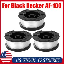 GreatBuddy (3) Replacement for BLACK+DECKER AF-100-3ZP 30ft .065" String Trimmer Line Spool