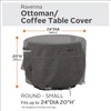 Classic Accessories Ravenna Water-Resistant 24 Inch Round Patio Ottoman/Table Cover
