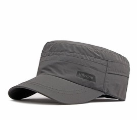LOJAX Men's Work Cap, Summer, Military Hat, Plain Casual Fishing Hiking Cap, gray