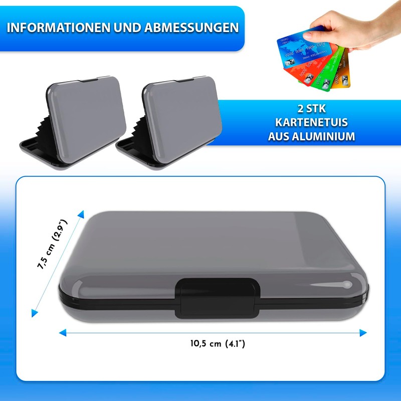 Card Holder for Men and Women, Pack of 2, Aluminium
