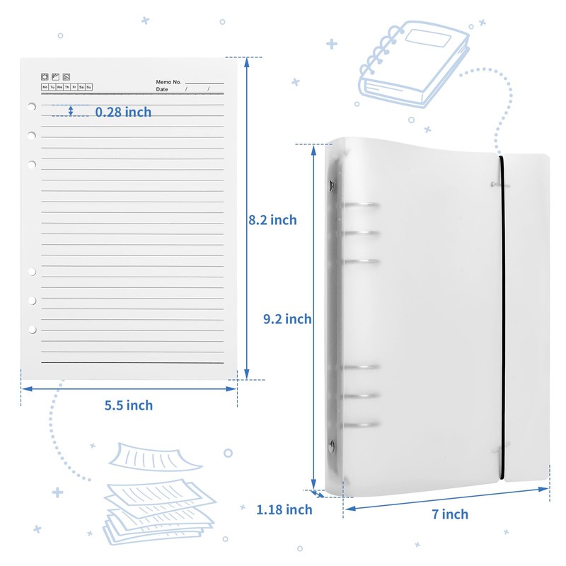 Kesote Project Notebook A5 Spiral Notebook Lined Notebook Refillable Notebook