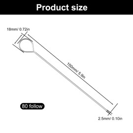 SHENGYIG Kebab Skewers, Stainless Steel, 80 Pieces Barbecue Skewers, Stainless Steel Roulade Skewers, Multifunctional Meat Needle with Hole Ring, for Vegetables, Meat Rolls and Grilling, 15 cm