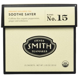 STEVEN SMITH TEAMAKER Smith Teamaker Organic Soothe Sayer No. 15 (Caffeine-free Organic Wellness Tea), 1.05 Oz, 15Count