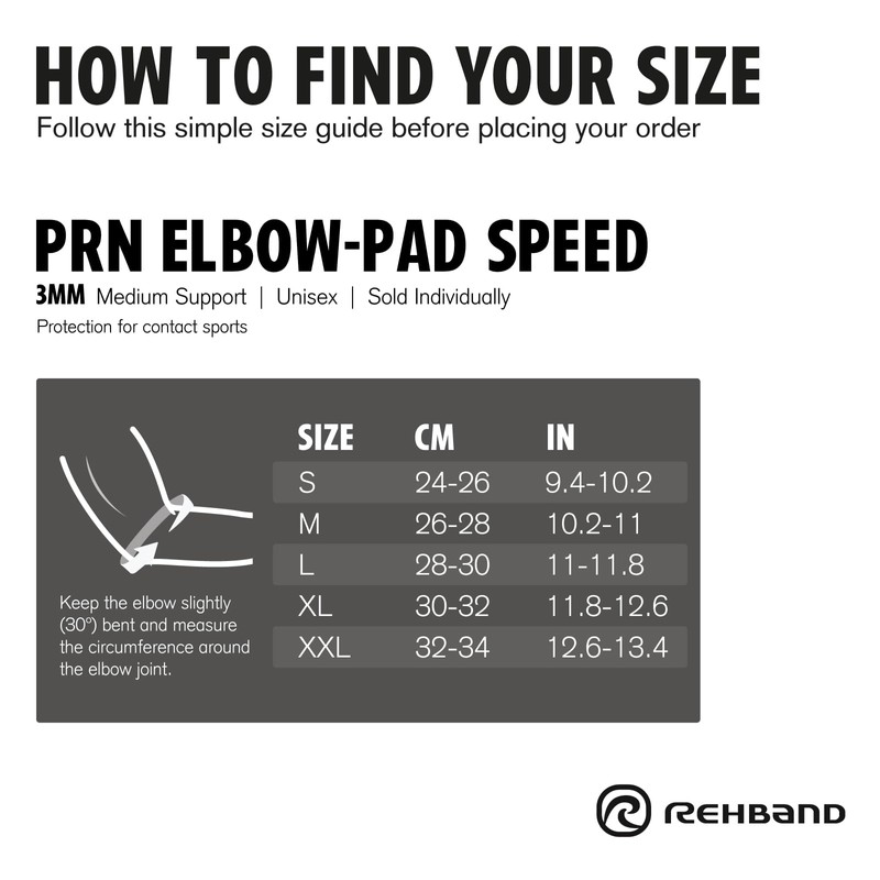 Rehband Elbow Pads, Black, Neoprene Elbow Protection, Handball & Volleyball,